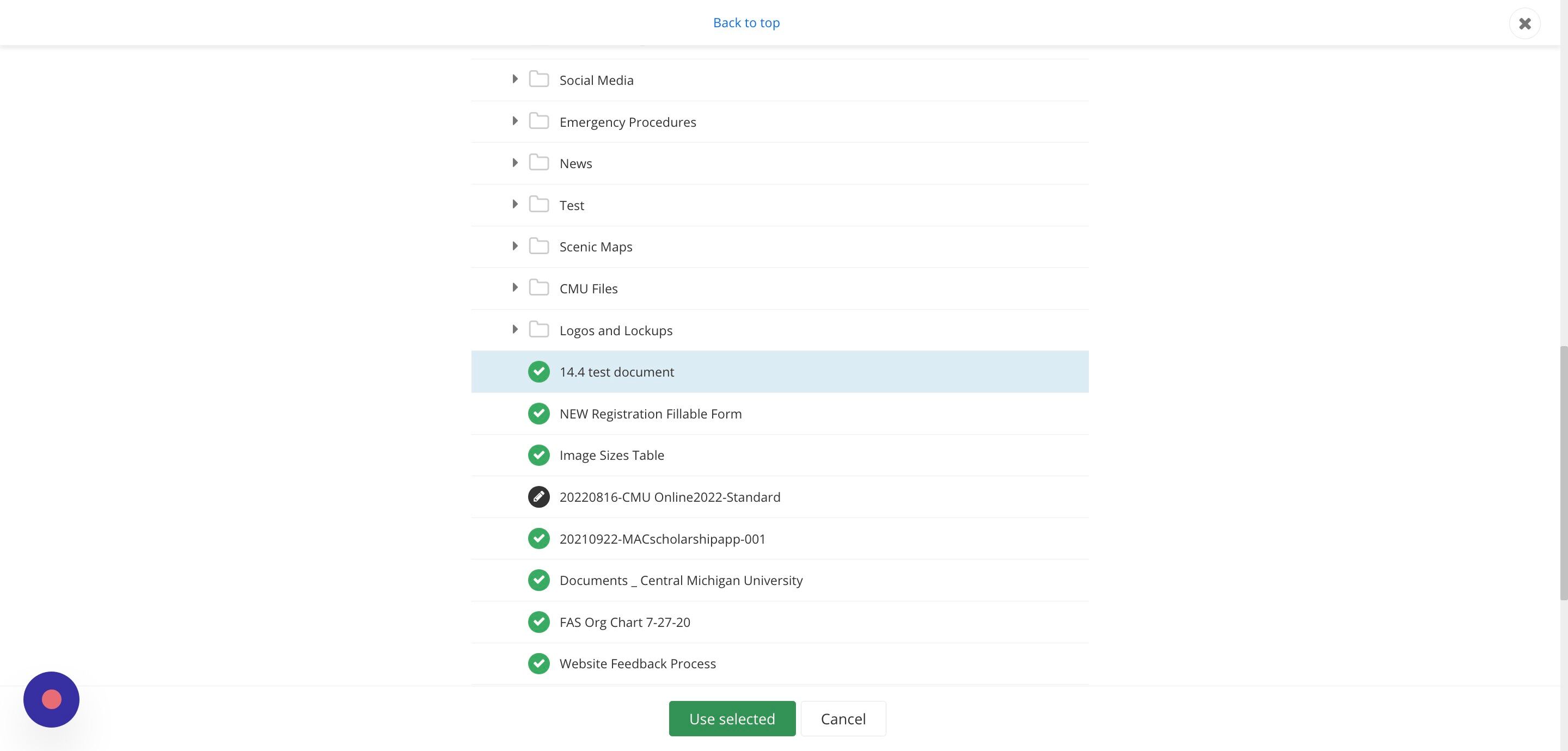 Screenshot of: Click 