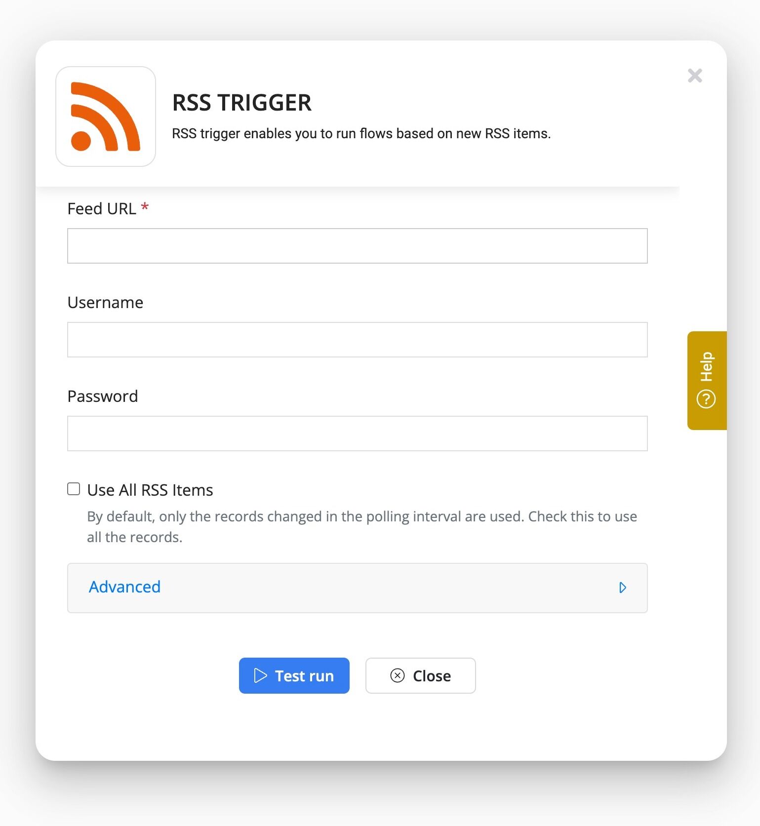 Screenshot of: Enter the feed URL.