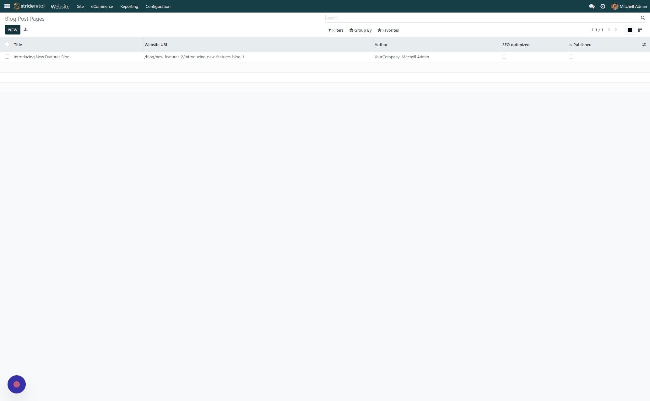 Screenshot of: Click "NEW"