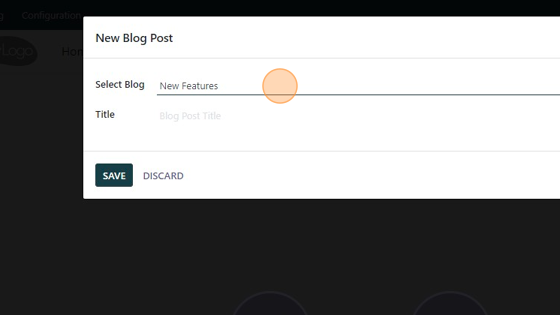 Screenshot of: Choose the blog you want the post to be in.