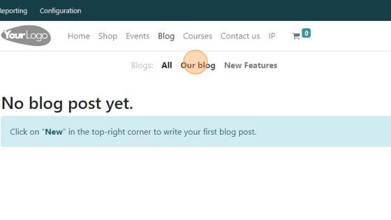 Screenshot of: Click "Our blog"