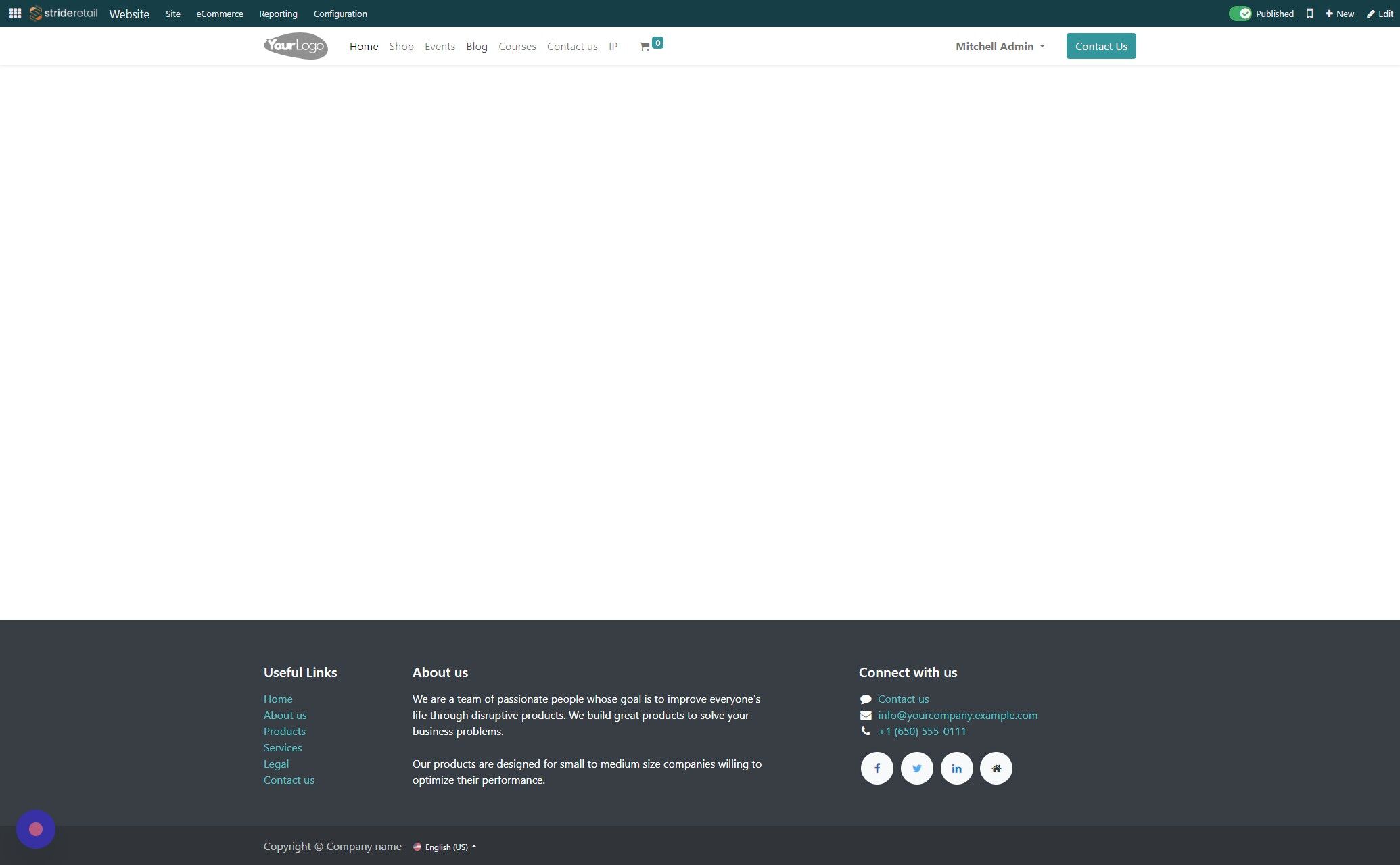 Screenshot of: Click "Blog"