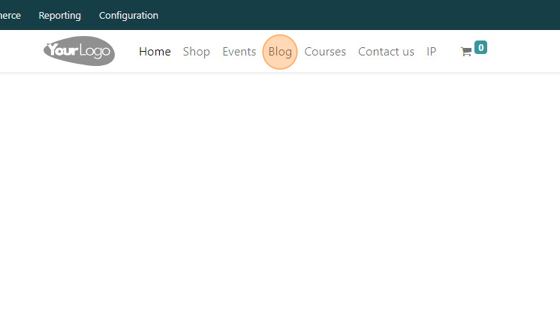Screenshot of: Click "Blog"