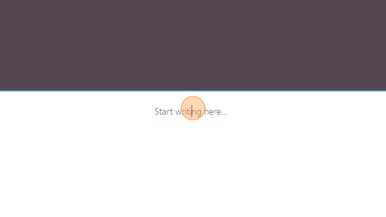 Screenshot of: Click "Start writing here..." to start writing your blog.