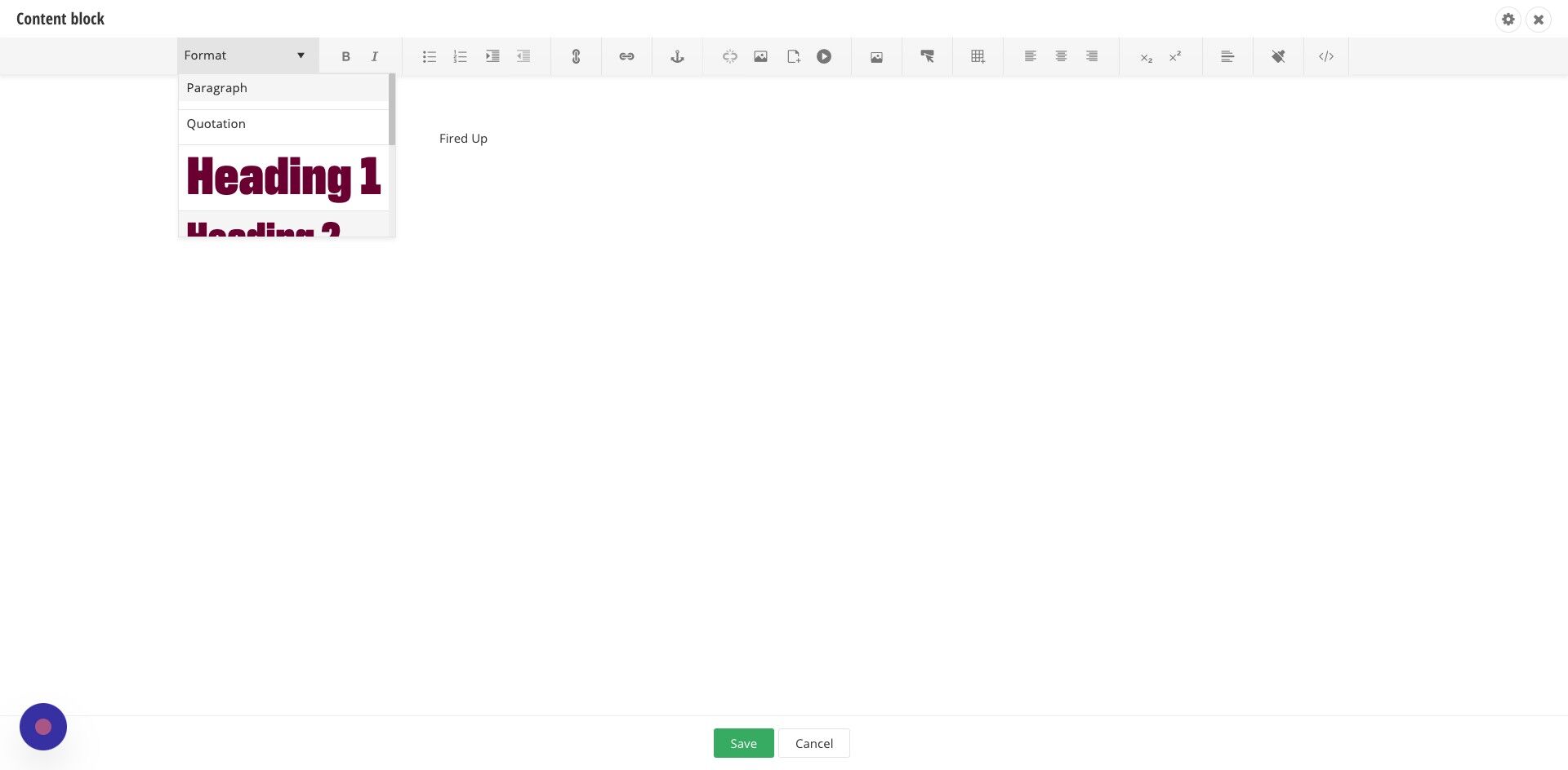Screenshot of: Enter the title to be displayed above the Story Hover Cards and select Heading 2 formatting for it.