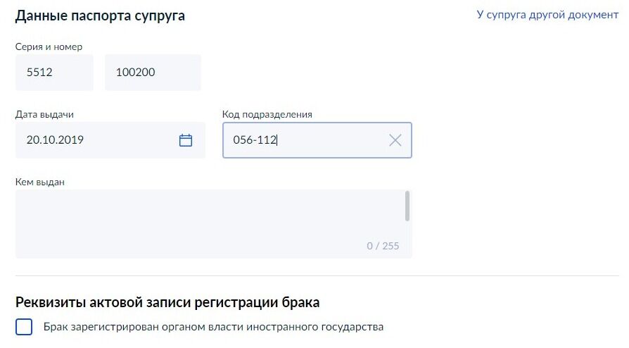 Screenshot of: Укажите, кем выдан документ. 