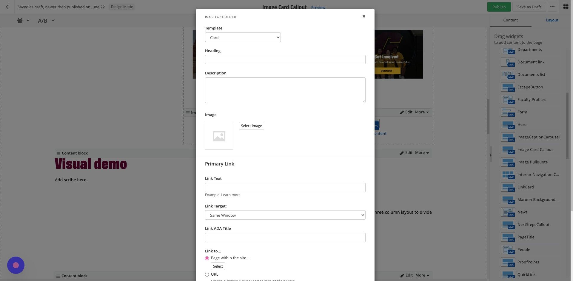 Screenshot of: Template: Card.