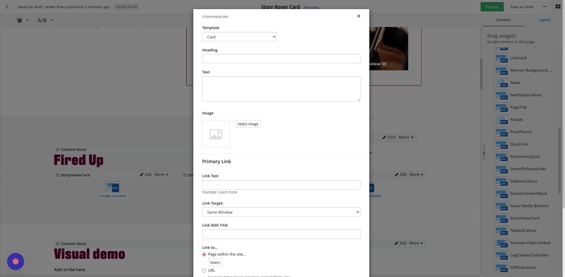 Screenshot of: Template: Card.