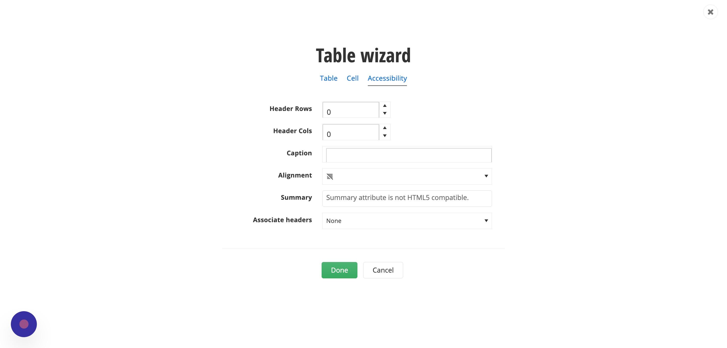 Screenshot of: Set the Headers Row to 1.