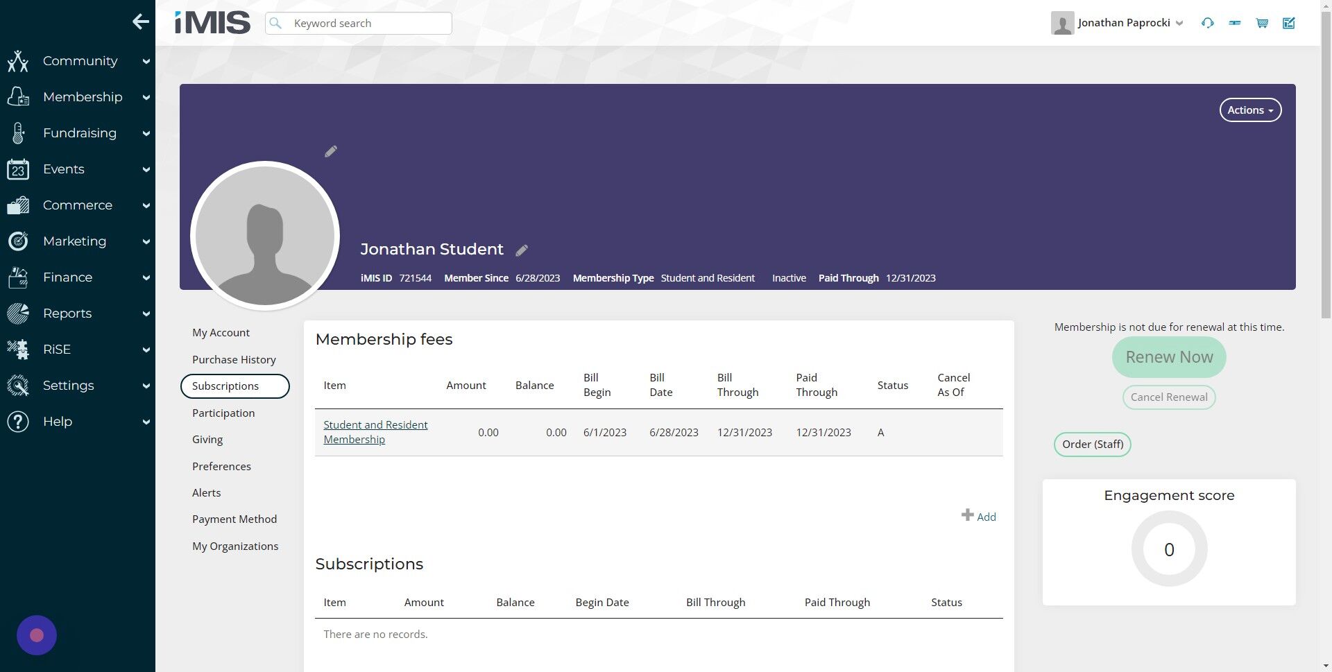 Screenshot of: Click "Student and Resident Membership"
