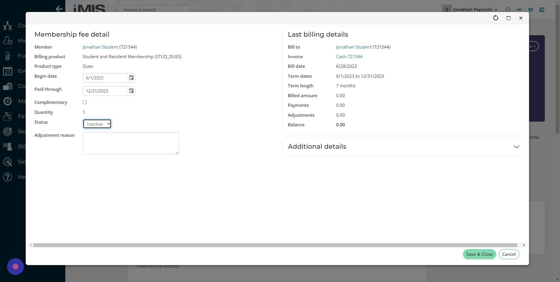 Screenshot of: Click the "Paid through" field and clear out the date.