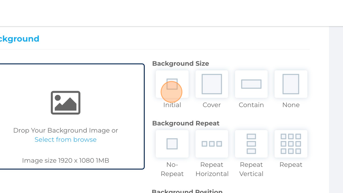 Screenshot of: Selec the background options you want to set up in the billing portal.