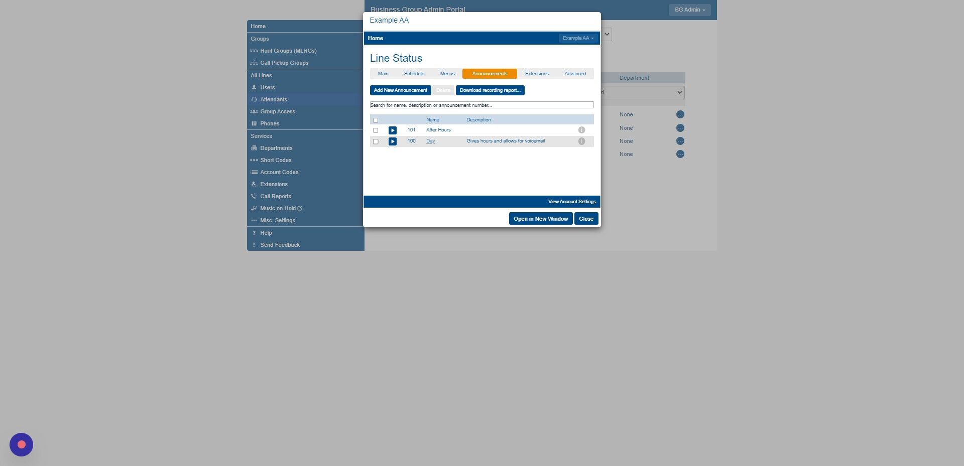 Screenshot of: Click the message you are wanting to update/replace. (If adding a new announcement press "add new announcement". 