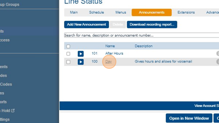 Screenshot of: Click the message you are wanting to update/replace. (If adding a new announcement press "add new announcement".