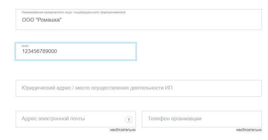 Screenshot of: Укажите юридический адрес или место осуществления деятельности ИП. 