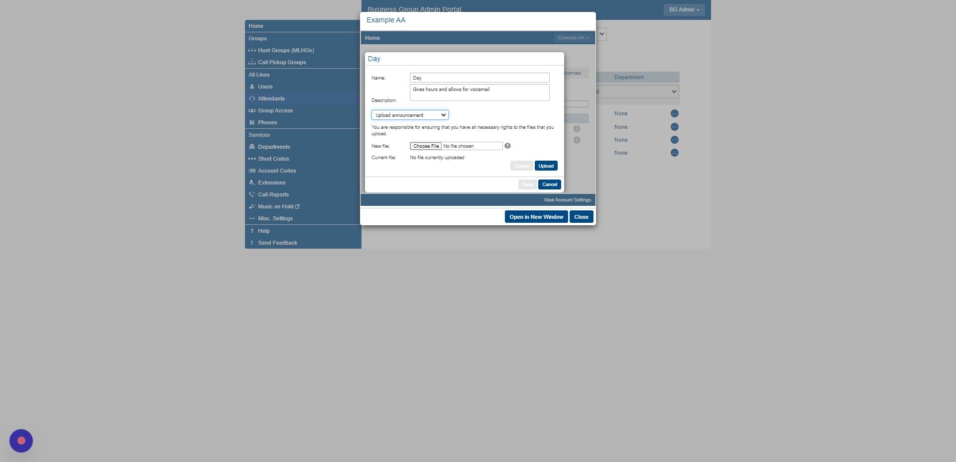 Screenshot of: Click this file field and select the file recording you would like to use. 