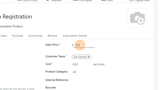 Screenshot of: Edit the details of the product