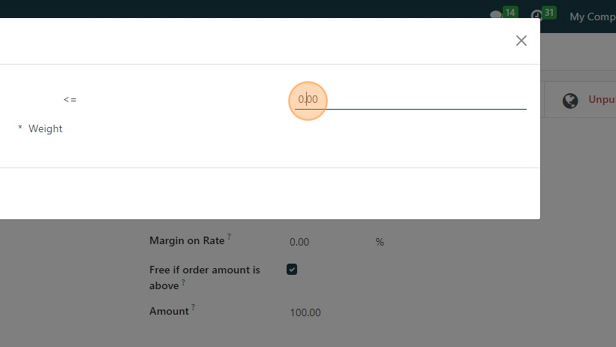 Screenshot of: In this example we are creating a rule based on the price being <= $50.
