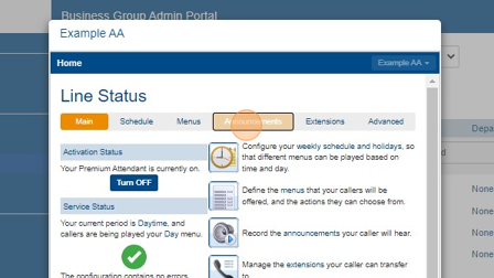 Screenshot of: Click "Announcements"