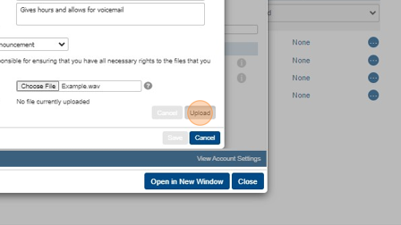 Screenshot of: Click "Upload"