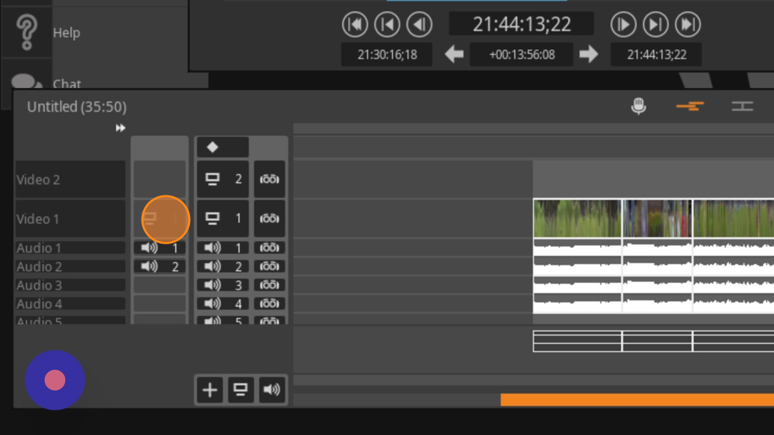 Screenshot of: How to quickly duplicate a track. 
Start by disabling your video track so you don't duplicate the video.