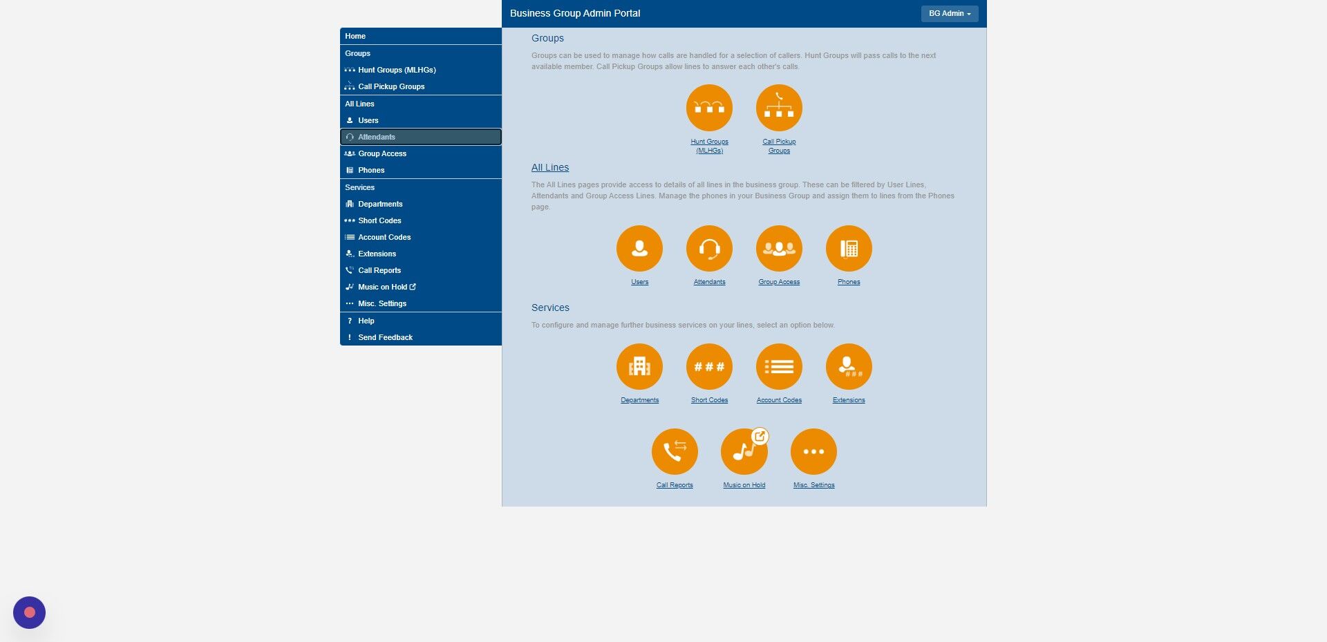 Screenshot of: Click "Attendants"