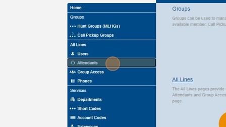 Screenshot of: Click "Attendants"