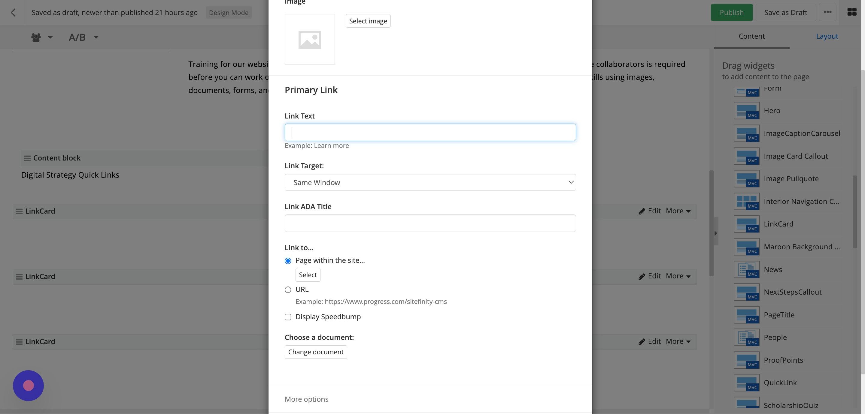 Screenshot of: Select 