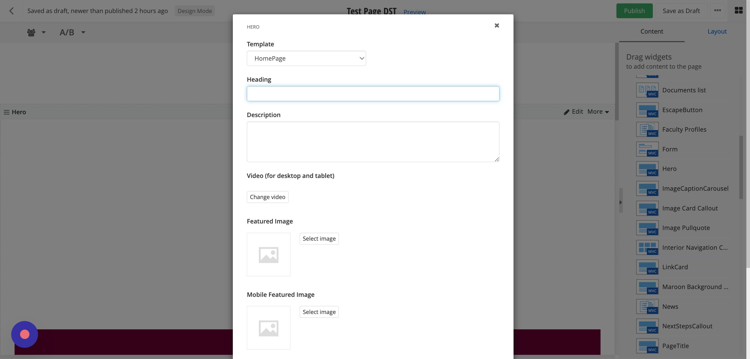 Screenshot of: Add a brief description to the 