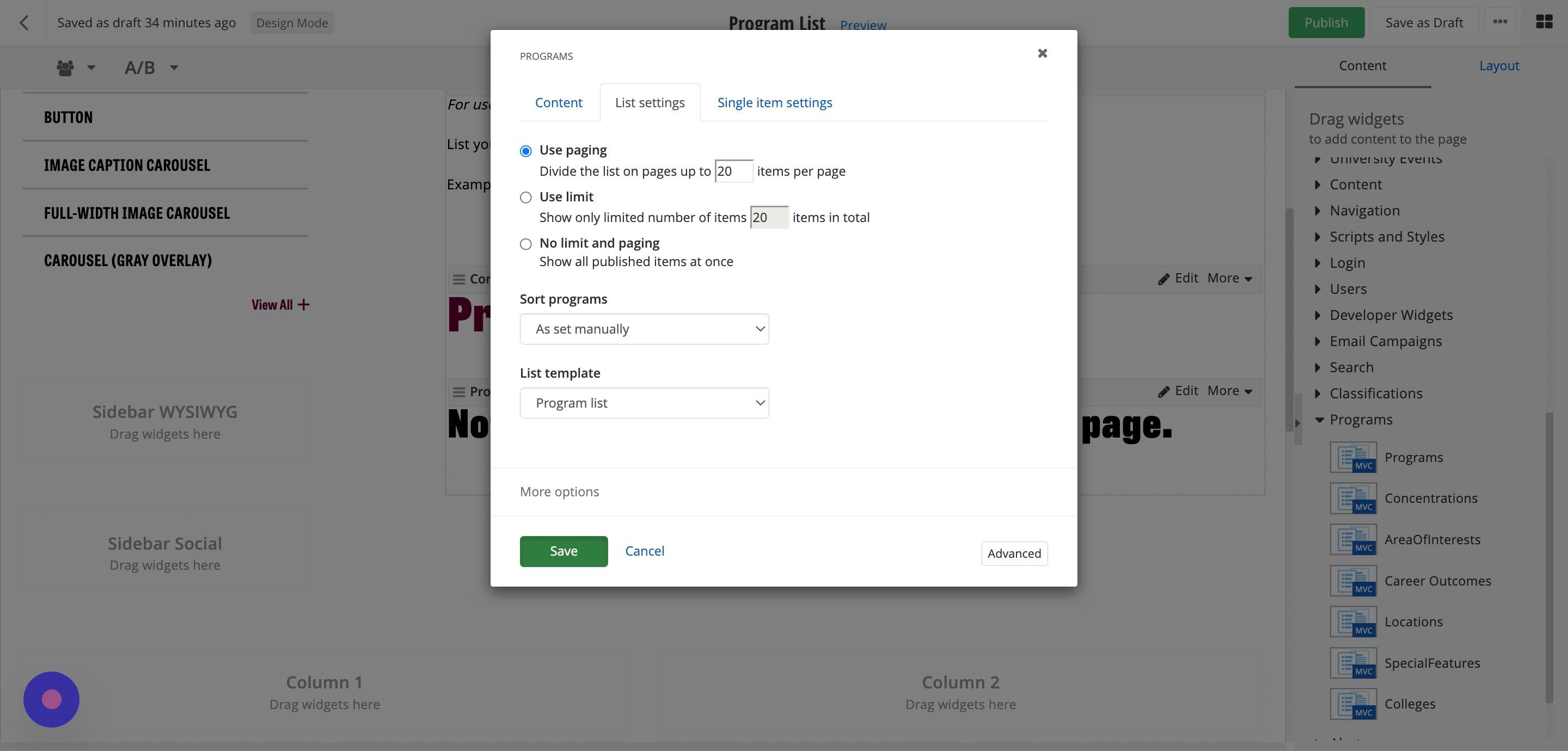 Screenshot of: You do not need to change anything under Single item settings. Click 