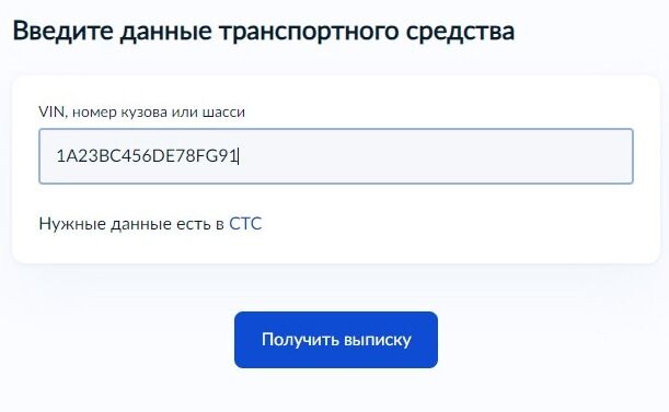 Screenshot of: Нажмите кнопку "Получить выписку". 
