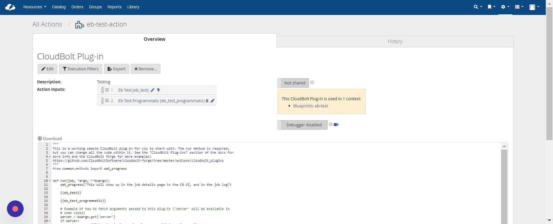Screenshot of: From the plug-in edit page, navigate to field edit (click the pencil link)