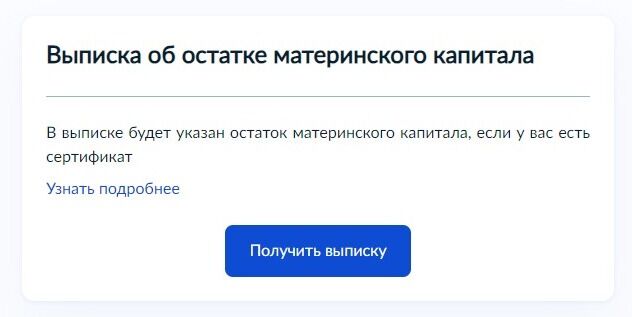 Screenshot of: Нажмите кнопку "Получить выписку". 