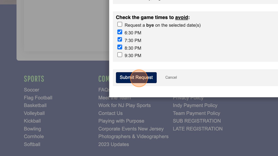 Screenshot of: Click "Submit Request"