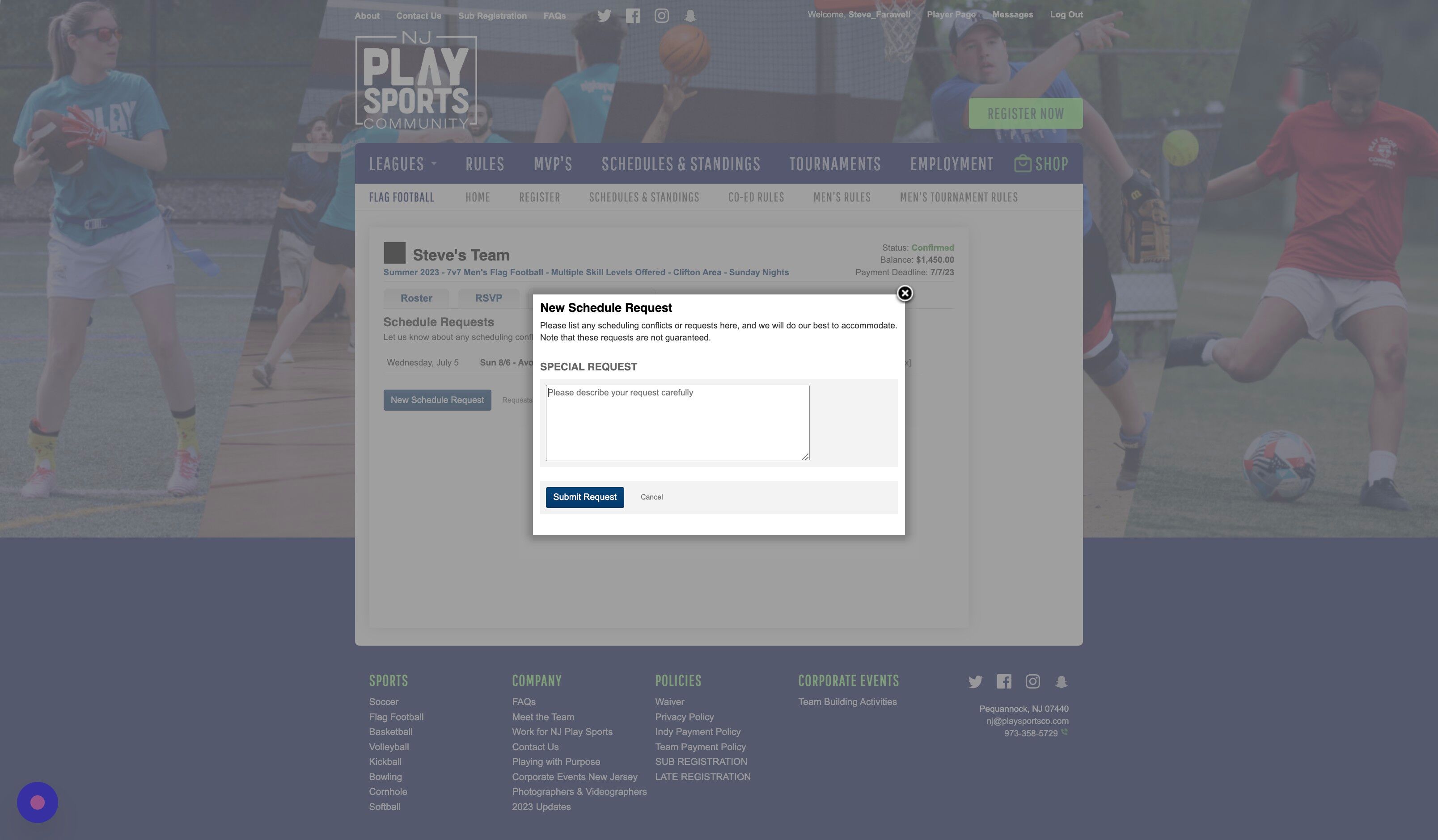Screenshot of: Click the "Please describe your request carefully" field and type in your request. 