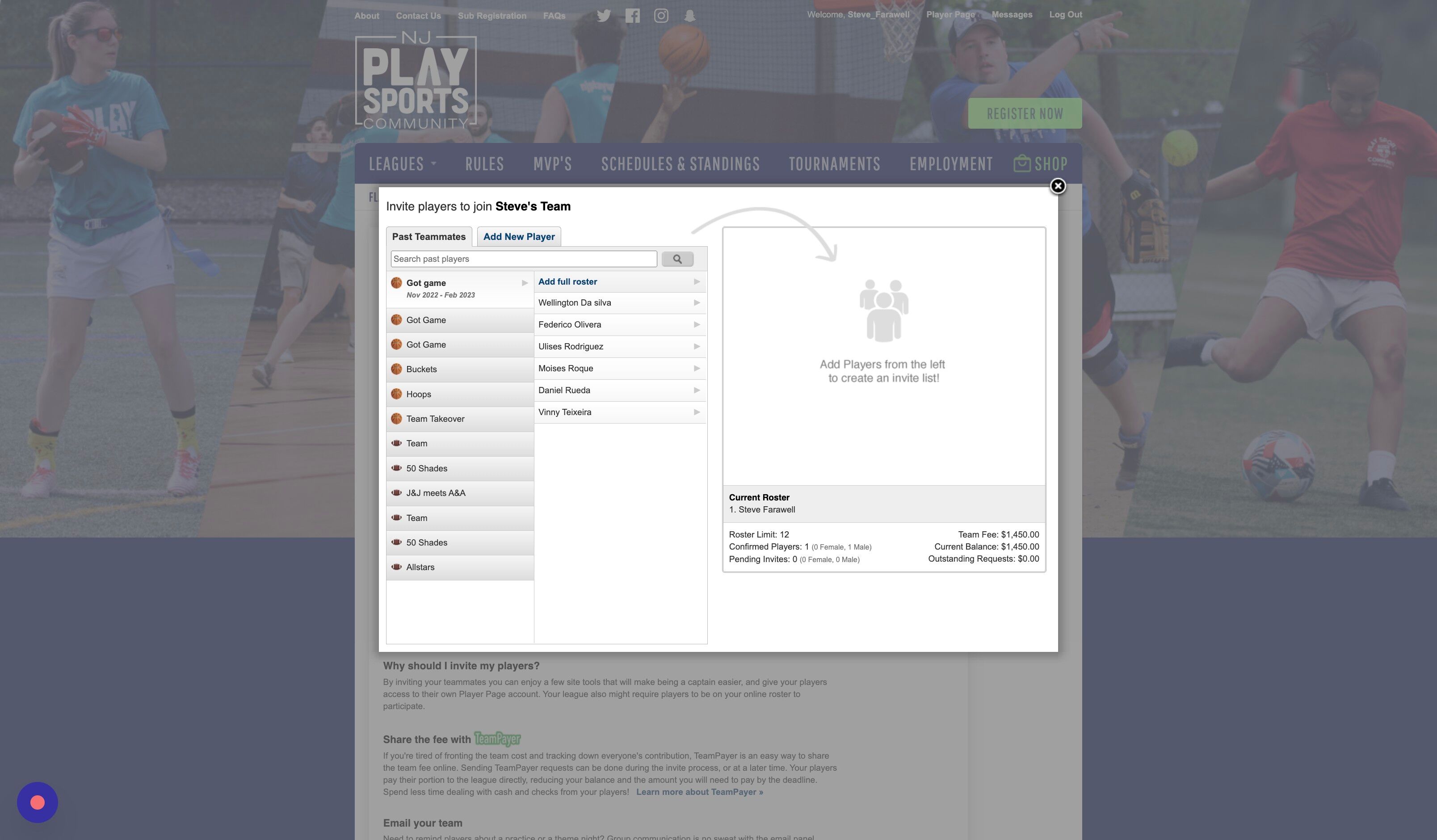 Screenshot of: If "Invite Player Pop-up" opens. Click the "x" to close it.
