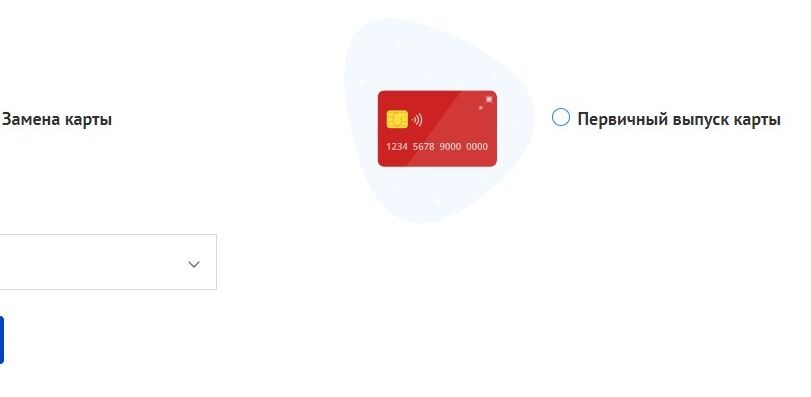 Screenshot of: Выберите "Первичный выпуск карты".