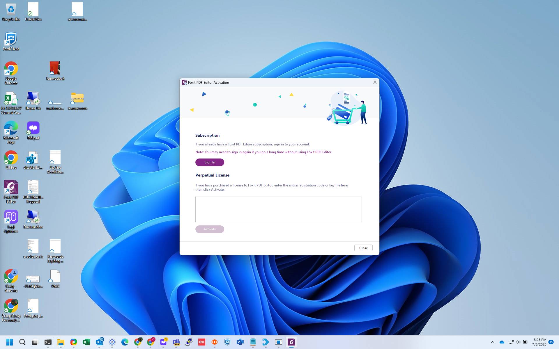 Screenshot of: Click "Sign In"
