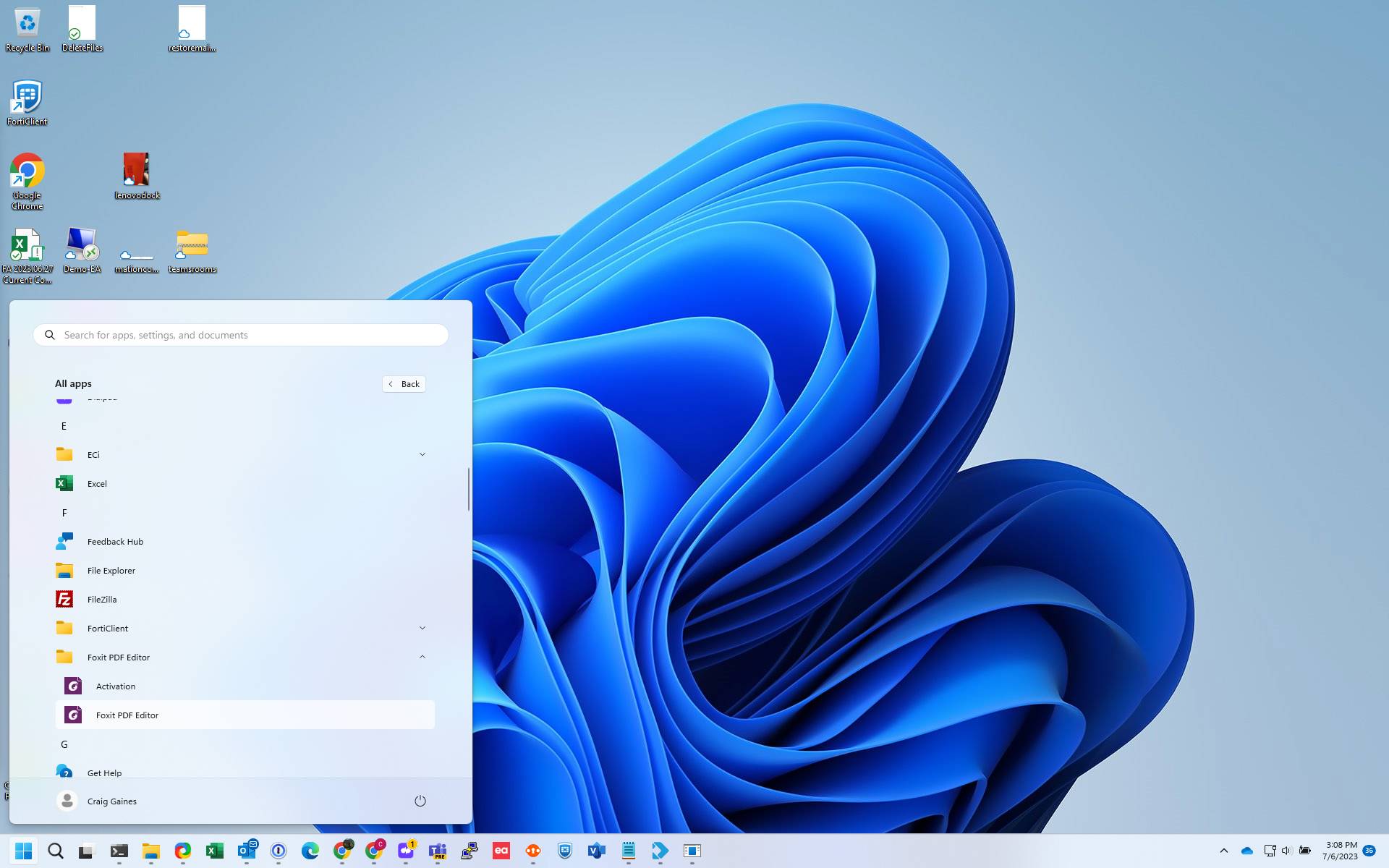 Screenshot of: Click "Foxit PDF Editor"