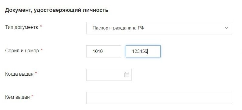 Screenshot of: Укажите дату выдачи. 