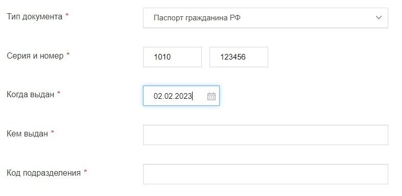 Screenshot of: Укажите, кем выдан документ.