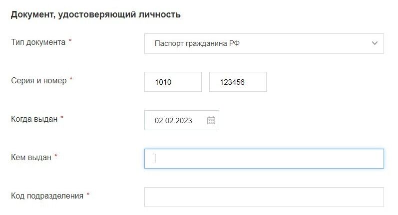 Screenshot of: Укажите, кем выдан документ. 