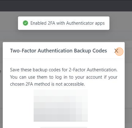 Screenshot of: Now, you are enabled 2FA with Authenticator apps.