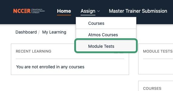 How To Assign A Test In The NCCER Learning Platform