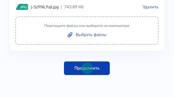 Screenshot of: Нажмите кнопку "Продолжить".