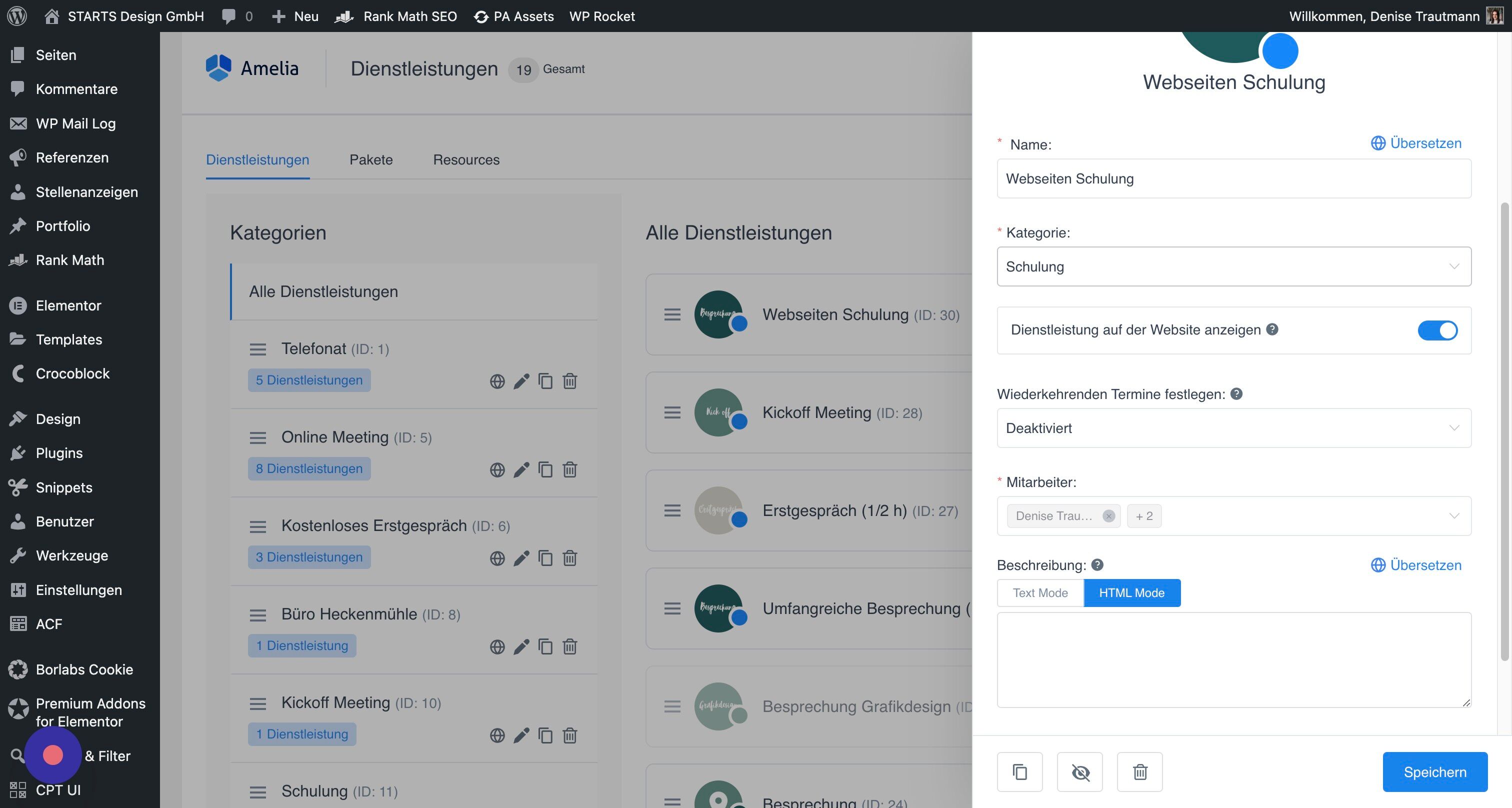 Screenshot of: Hier kannst du zunächst die allgemeinen Einstellungen des Termins ändern.