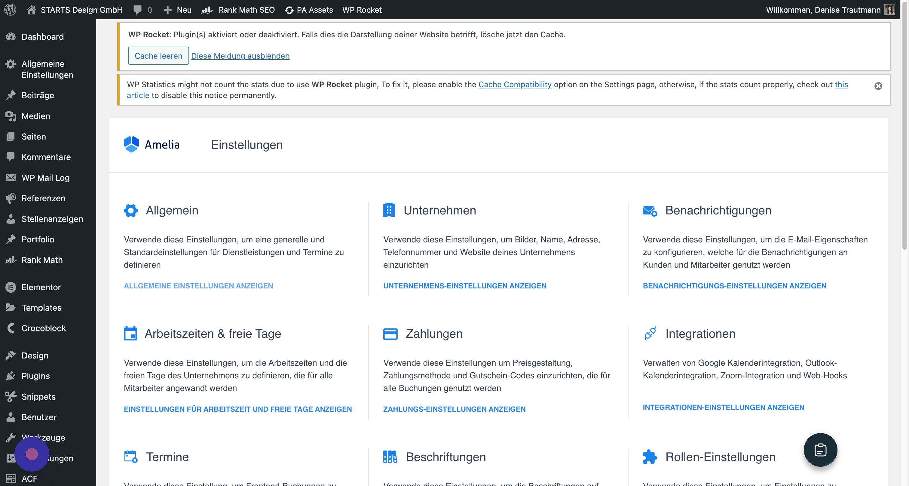Screenshot of: Klicke "ALLGEMEINE EINSTELLUNGEN ANZEIGEN"