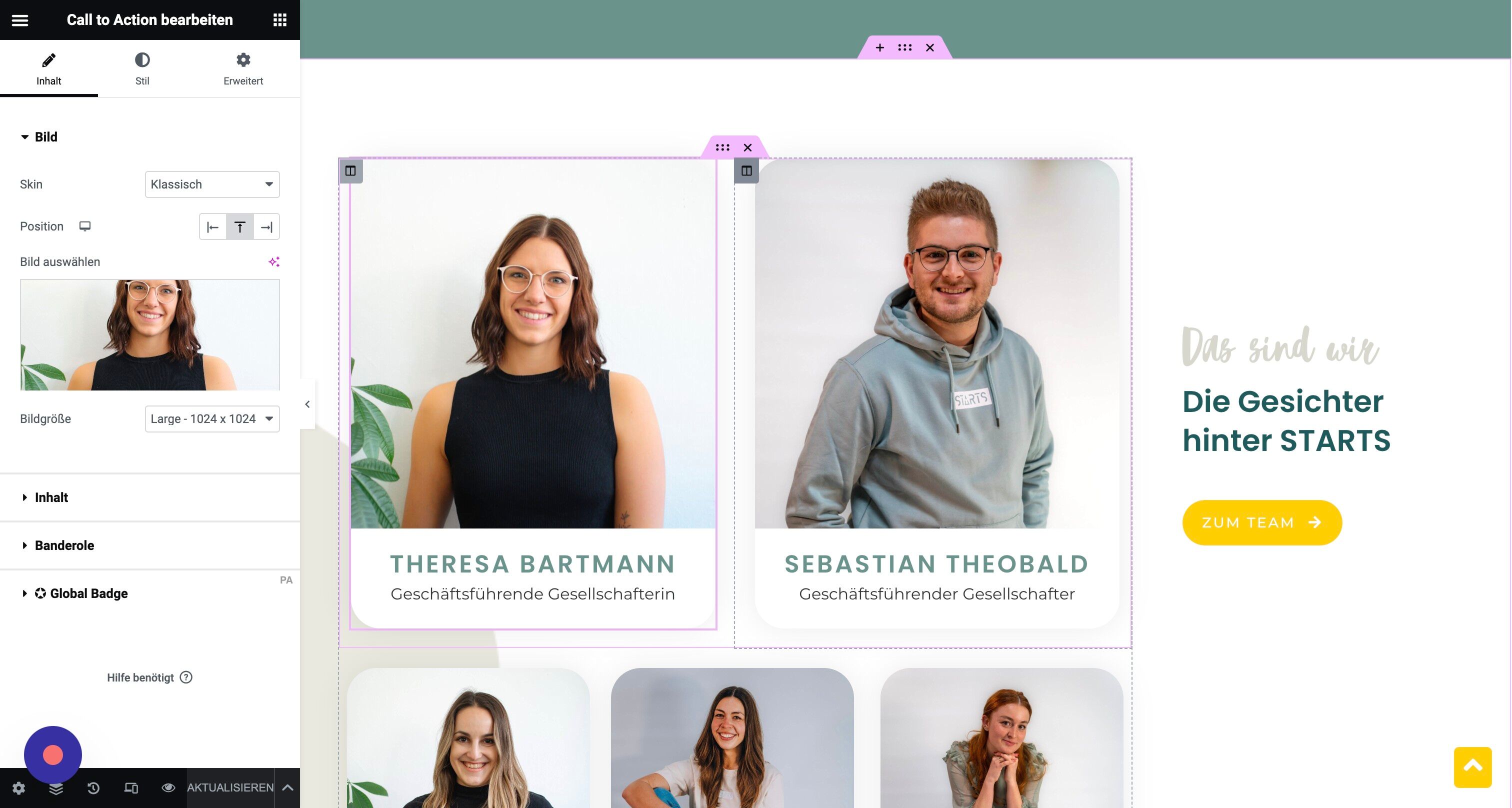 Screenshot of: Wenn diese dort nicht auftauchen, musst Du in das Spaltensymbol klicken.