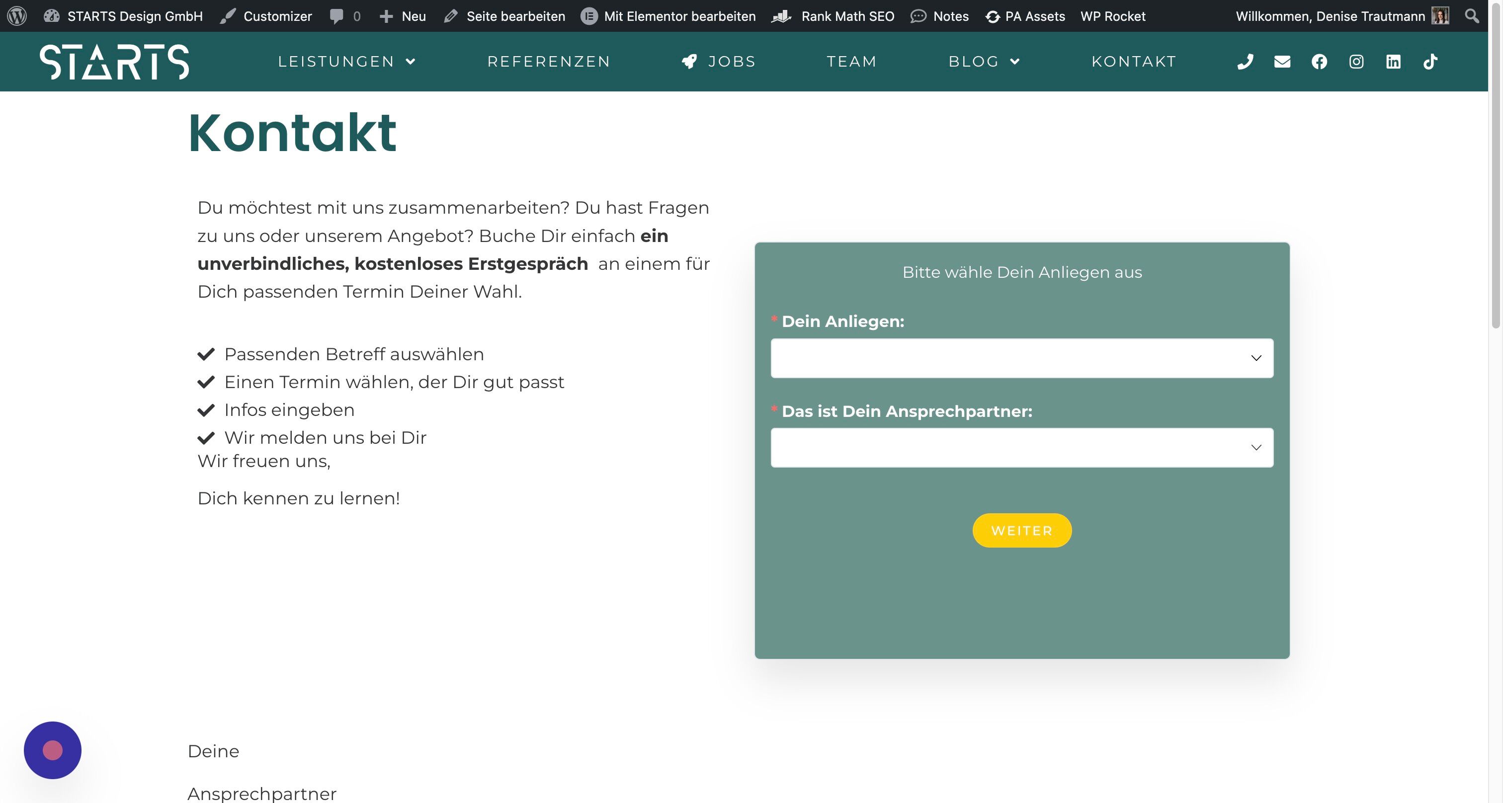 Screenshot of: Jetzt sollten Deine Änderungen übernommen worden sein und Du kannst diese direkt testen.