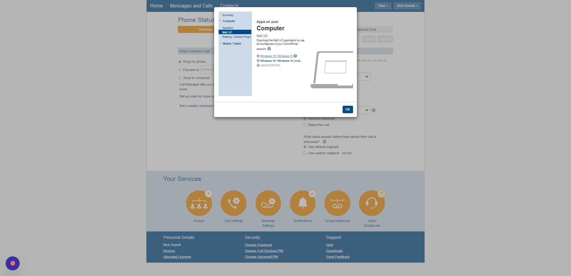 Screenshot of: Click "Windows 10 / Windows 11"